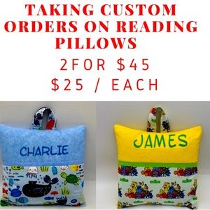 Custom Reading Pillows, Choose your Theme and Name